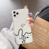 Rabbit Bear Clear Soft Phone Case Back Cover for iPhone 12 Pro Max/12 Pro/12/12 Mini/SE/11 Pro Max/11 Pro/11/XS Max/XR/XS/X/8 Plus/8 - halloladies