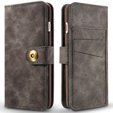 Leather Flip Wallet Multifunction Magnetic Phone Case Back Cover - iPhone XS Max/XR/XS/X/8 Plus/8/7 Plus/7/6s Plus/6s/6 Plus/6 - halloladies