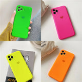 Simple Love Heart Candy Color Soft Phone Case Back Cover for iPhone 12 Pro Max/12 Pro/12/12 Mini/SE/11 Pro Max/11 Pro/11/XS Max/XR/XS/X/8 Plus/8 - halloladies