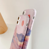 Sunset Oil Painting Hard Phone Case Back Cover for iPhone 12 Pro Max/12 Pro/12/12 Mini/SE/11 Pro Max/11 Pro/11/XS Max/XR/XS/X/8 Plus/8 - halloladies