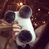 Fluffy Plush Rabbit Fur Ear Tail Soft Silicone Phone Case Back Cover for iPhone XS Max/XR/XS/X/8 Plus/8/7 Plus/7/6s Plus/6s/6 Plus/6 - halloladies