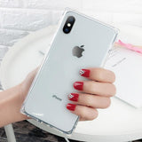 Silicone Square Transparent Phone Case Back Cover for iPhone 11 Pro Max/11 Pro/11/XS Max/XR/XS/X/8 Plus/8/7 Plus/7/6s Plus/6s/6 Plus/6 - halloladies