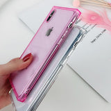 Silicone Square Transparent Phone Case Back Cover for iPhone 11 Pro Max/11 Pro/11/XS Max/XR/XS/X/8 Plus/8/7 Plus/7/6s Plus/6s/6 Plus/6 - halloladies