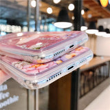 Cute Pink Unicorn Flower Love Heart Dynamic Liquid Quicksand Case for iPhone 12 Pro Max/12 Pro/12/12 Mini/SE/11 Pro Max/11 Pro/11/XS Max/XR/XS/X/8 Plus/8 - halloladies