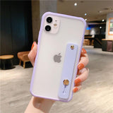 Wrist Strap Candy Color Transparent Soft Phone Case Back Cover for iPhone 12 Pro Max/12 Pro/12/12 Mini/SE/11 Pro Max/11 Pro/11/XS Max/XR/XS/X/8 Plus/8 - halloladies