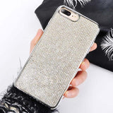 Fashion Bling Rhinestone Plating Edge Soft Phone Case Back Cover - iPhone 11/11 Pro/11 Pro Max/XS Max/XR/XS/X/8 Plus/8/7 Plus/7 - halloladies