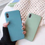 Cute Matte Solid Candy Phone Case Back Cover - iPhone 12 Pro Max/12 Pro/12/12 Mini/SE/11 Pro Max/11 Pro/11/XS Max/XR/XS/X/8 Plus/8 - halloladies