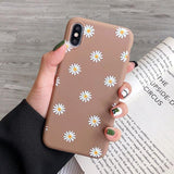 Cute White Chrysanthemum Flower Phone Case Back Cover for iPhone 11/11 Pro/11 Pro Max/XS Max/XR/XS/X/8 Plus/8/7 Plus/7 - halloladies