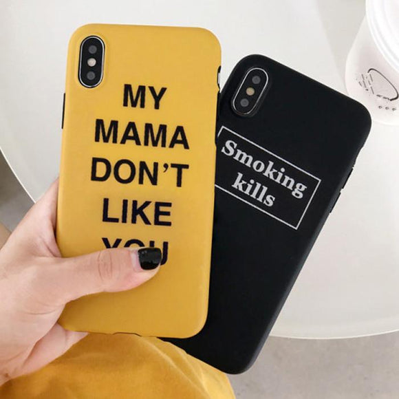 Candy Color Lovely Fashion Graffiti Letter Soft TPU Phone Case Back Cover for iPhone 11/11 Pro/11 Pro Max/XS Max/XR/XS/X/8 Plus/8/7 Plus/7 - halloladies