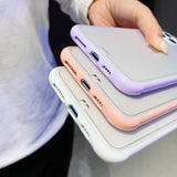 Candy Color Frame Matte Transparent Soft Phone Case Back Cover - iPhone 12 Pro Max/12 Pro/12/12 Mini/SE/11 Pro Max/11 Pro/11/XS Max/XR/XS/X/8 Plus/8 - halloladies