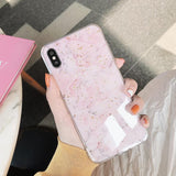 Glitter Gold Foil Marble Soft Phone Case Back Cover - iPhone 11/11 Pro/11 Pro Max/XS Max/XR/XS/X/8 Plus/8/7 Plus/7 - halloladies