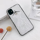 Lace Wedding Dress Transparent Phone Case Back Cover - iPhone 11/11 Pro/11 Pro Max/XS Max/XR/XS/X/8 Plus/8/7 Plus/7 - halloladies