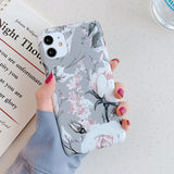 Vintage Pressed Flower Matte Soft Phone Case Back Cover - iPhone 12 Pro Max/12 Pro/12/12 Mini/SE/11 Pro Max/11 Pro/11/XS Max/XR/XS/X/8 Plus/8 - halloladies