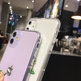 Cute Cartoon Dinosaur Painting Clear Soft Phone Case Back Cover for iPhone 12 Pro Max/12 Pro/12/12 Mini/SE/11 Pro Max/11 Pro/11/XS Max/XR/XS/X/8 Plus/8 - halloladies
