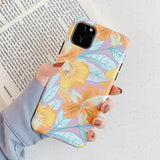 Retro Flower & Leaves Soft Phone Case Back Cover - iPhone 11/11 Pro/11 Pro Max/XS Max/XR/XS/X/8 Plus/8/7 Plus/7 - halloladies