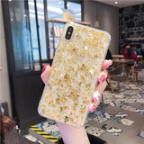 Glitter Foil Shell Phone Case Back Cover for IPhone XS Max/XR/XS/X/8 Plus/8/7 Plus/7/6s Plus/6s/6 Plus/6 - halloladies