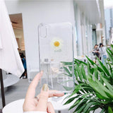 Real Daisy Dried Flowers Glitter Soft TPU Phone Case Back Cover for iPhone XS Max/XR/XS/X/8 Plus/8/7 Plus/7/6s Plus/6s/6 Plus/6 - halloladies