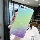 Glitter Powder Gradient Color Star Moon Soft Phone Case Back Cover - iPhone 11 Pro Max/11 Pro/11/XS Max/XR/XS/X/8 Plus/8/7 Plus/7 - halloladies