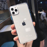 Transparent Candy Color Button Soft Phone Case Back Cover - iPhone 11/11 Pro/11 Pro Max/XS Max/XR/XS/X/8 Plus/8/7 Plus/7 - halloladies