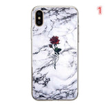 Retro Marble Flower Soft Phone Case Back Cover - iPhone 11/11 Pro/11 Pro Max/XS Max/XR/XS/X/8 Plus/8/7 Plus/7 - halloladies
