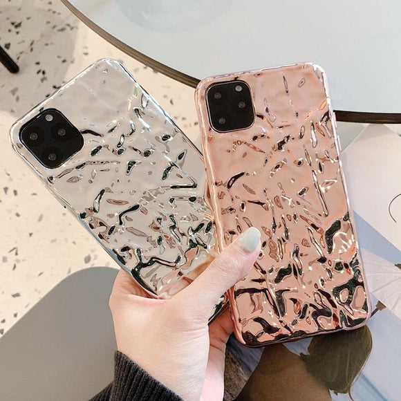 Rose Gold Uneven Plating Soft Phone Case Back Cover - iPhone 11/11 Pro/11 Pro Max/XS Max/XR/XS/X/8 Plus/8/7 Plus/7 - halloladies