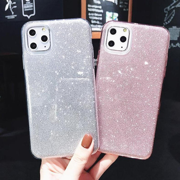 Glitter Powder Candy Color Transparent Soft Phone Case Back Cover - iPhone 11/11 Pro/11 Pro Max/XS Max/XR/XS/X/8 Plus/8/7 Plus/7 - halloladies