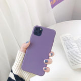 Purple Solid Color Soft Phone Case Back Cover for iPhone 12 Pro Max/12 Pro/12/12 Mini/SE/11 Pro Max/11 Pro/11/XS Max/XR/XS/X/8 Plus/8 - halloladies