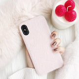 Solid Color Furry Phone Case Back Cover for iPhone 11/11 Pro/11 Pro Max/XS Max/XR/XS/X/8 Plus/8/7 Plus/7 - halloladies