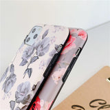 Retro Flower Shockproof Soft TPU iPhone Case Back Cover for iPhone 11 Pro Max/11 Pro/11/XS Max/XR/XS/X/8 Plus/8/7 Plus/7 - halloladies