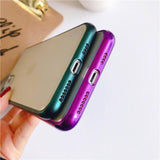 Simple Candy Color Matte Plating TPU Phone Case Back Cover for iPhone 11/11 Pro/11 Pro Max/XS Max/XR/XS/X/8 Plus/8/7 Plus/7 - halloladies