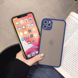 Contrast Color Edge Transparent Matte Soft Phone Case Back Cover for iPhone 12 Pro Max/12 Pro/12/12 Mini/SE/11 Pro Max/11 Pro/11/XS Max/XR/XS/X/8 Plus/8 - halloladies