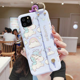 Cartoon Cute Unicorn Rainbow Wrist Strap Lanyard Soft Phone Case Back Cover - iPhone 12 Pro Max/12 Pro/12/12 Mini/SE/11 Pro Max/11 Pro/11/XS Max/XR/XS/X/8 Plus/8 - halloladies