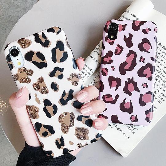 Fashion Leopard Print Silicone Phone Case Back Cover for iPhone 11 Pro Max/11 Pro/11/XS Max/XR/XS/X/8 Plus/8/7 Plus/7/6s Plus/6s/6 Plus/6 - halloladies