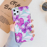 Retro Flower & Leaves Soft Phone Case Back Cover - iPhone 11/11 Pro/11 Pro Max/XS Max/XR/XS/X/8 Plus/8/7 Plus/7 - halloladies