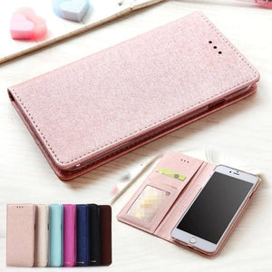 Leather Wallet Magnet Card Holder Flip Soft TPU Glitter Phone Case Back Cover - iPhone 12 Pro Max/12 Pro/12/12 Mini/SE/11 Pro Max/11 Pro/11/XS Max/XR/XS/X/8 Plus/8 - halloladies