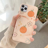 Simple Sweet Cute Orange Phone Case Back Cover for iPhone 11 Pro Max/11 Pro/11/XS Max/XR/XS/X/8 Plus/8/7 Plus/7 - halloladies