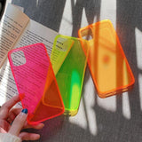 Fashion Neon Fluorescent Color Luxury Transparent Soft Phone Case Back Cover -iPhone 12 Pro Max/12 Pro/12/12 Mini/iPhone 11/11 Pro/11 Pro Max/XS Max/XR/XS/X/8 Plus/8/7 Plus/7 - halloladies