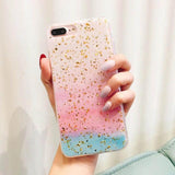 Glitter Gold Foil Gradient TPU Phone Case Back Cover for iPhone 11/11 Pro/11 Pro Max/XS Max/XR/XS/X/8 Plus/8/7 Plus/7 - halloladies