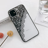 Lace Flower Transparent Phone Case Back Cover - iPhone 11/11 Pro/11 Pro Max/XS Max/XR/XS/X/8 Plus/8/7 Plus/7 - halloladies
