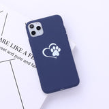 Simple Candy Color Cat Paw Love Heart Soft Phone Case Back Cover - iPhone 11/11 Pro/11 Pro Max/XS Max/XR/XS/X/8 Plus/8/7 Plus/7 - halloladies