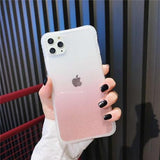 Glitter Powder Gradient Color Transparent Soft Phone Case Back Cover - iPhone 11/11 Pro/11 Pro Max/XS Max/XR/XS/X/8 Plus/8/7 Plus/7 - halloladies