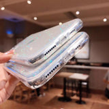 Simple Glitter Powder Clear Phone Case Back Cover - iPhone 11 Pro Max/11 Pro/11/XS Max/XR/XS/X/8 Plus/8/7 Plus/7 - halloladies