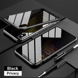 Privacy Magnet Metal Tempered Glass Phone Case Back Cover - iPhone 11 Pro Max/11 Pro/11/XS Max/XR/XS/X/8 Plus/8/7 Plus/7 - halloladies