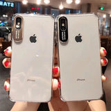 Simple Transparent Camera Protector Soft Phone Case Back Cover for iPhone 11/11 Pro/11 Pro Max/XS Max/XR/XS/X/8 Plus/8/7 Plus/7 - halloladies