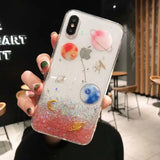 Glitter Gradient Planet Star Phone Case Back Cover - iPhone 11 Pro Max/11 Pro/11/XS Max/XR/XS/X/8 Plus/8/7 Plus/7 - halloladies