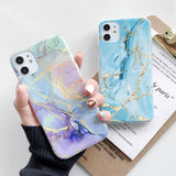 Gold Line Simple Marble Phone Case Back Cover for iPhone 11 Pro Max/11 Pro/11/XS Max/XR/XS/X/8 Plus/8/7 Plus/7 - halloladies