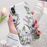 Vintage Colorful Flower Leaf Soft IMD Phone Case Back Cover - iPhone XS Max/XR/XS/X/8 Plus/8/7 Plus/7/6s Plus/6s/6 Plus/6 - halloladies