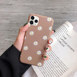 Candy Color Sweet Daisy Flowers Soft Phone Case Back Cover for iPhone 12 Pro Max/12 Pro/12/12 Mini/SE/11 Pro Max/11 Pro/11/XS Max/XR/XS/X/8 Plus/8 - halloladies