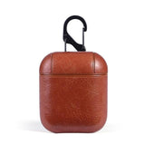 Vintage Matte Leather Storage Bag with Hook Airpods Case Wireless Bluetooth Earphone Cases for Airpods - halloladies