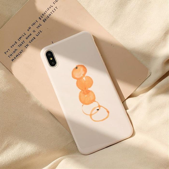 Simple Painting Orange Soft Phone Case Back Cover - iPhone 11/11 Pro/11 Pro Max/XS Max/XR/XS/X/8 Plus/8/7 Plus/7 - halloladies